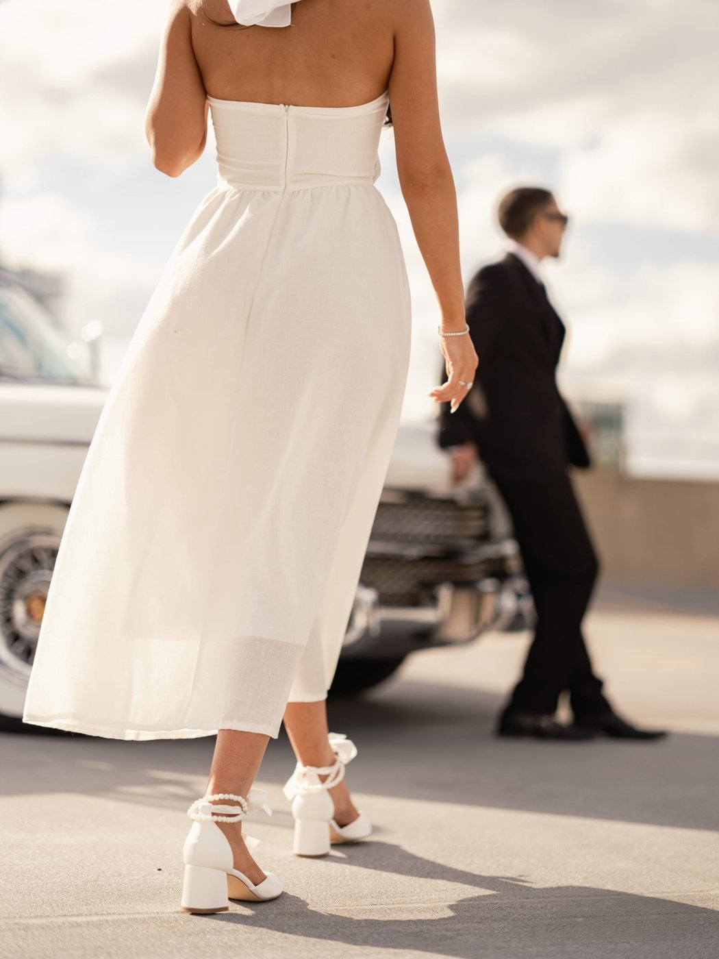 Rooftop engagement session in Detroit