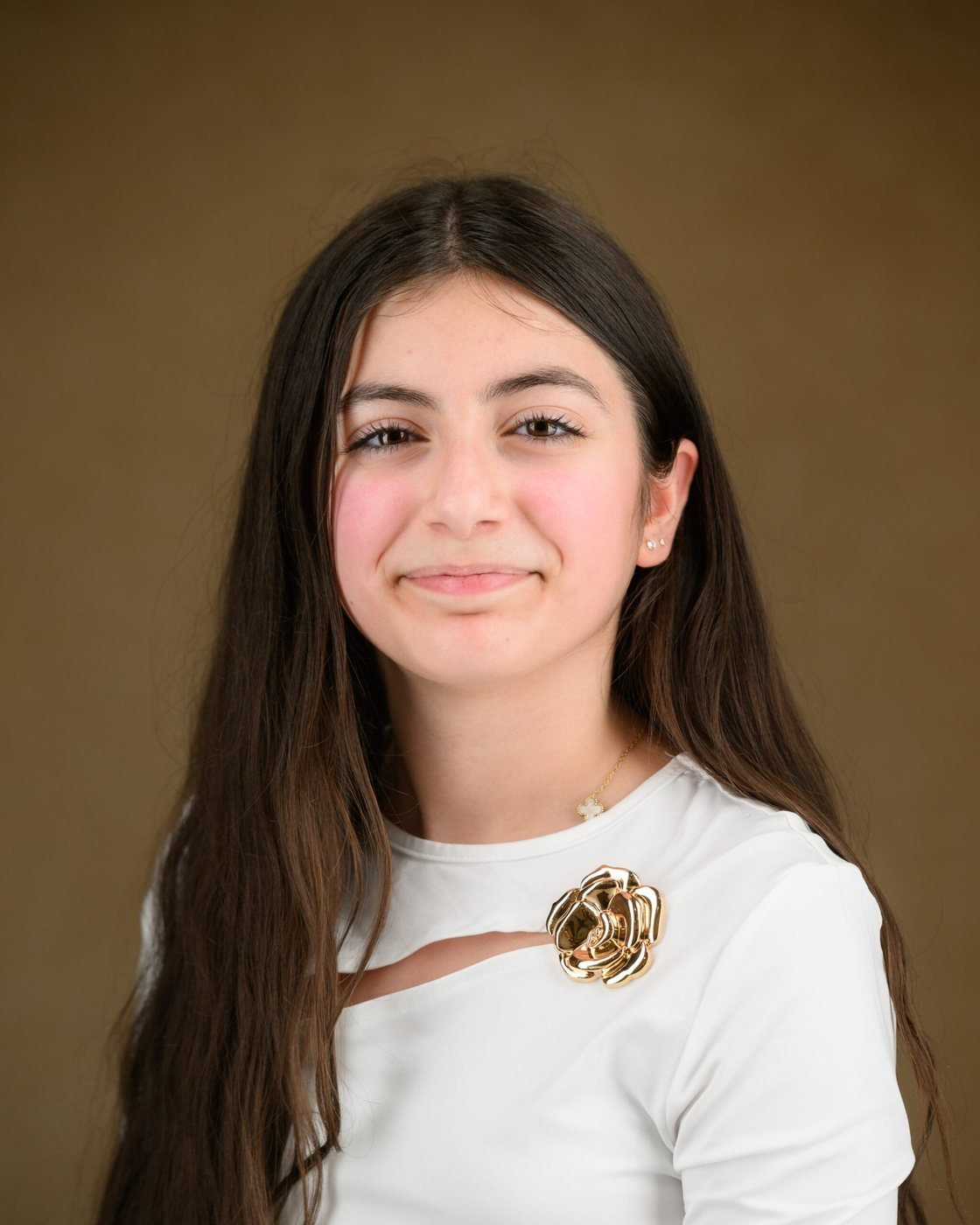 School portrait on a classic painted backdrop